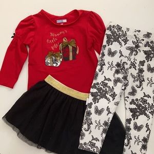 Christmas Holiday Outfit 3 Pieces 18M